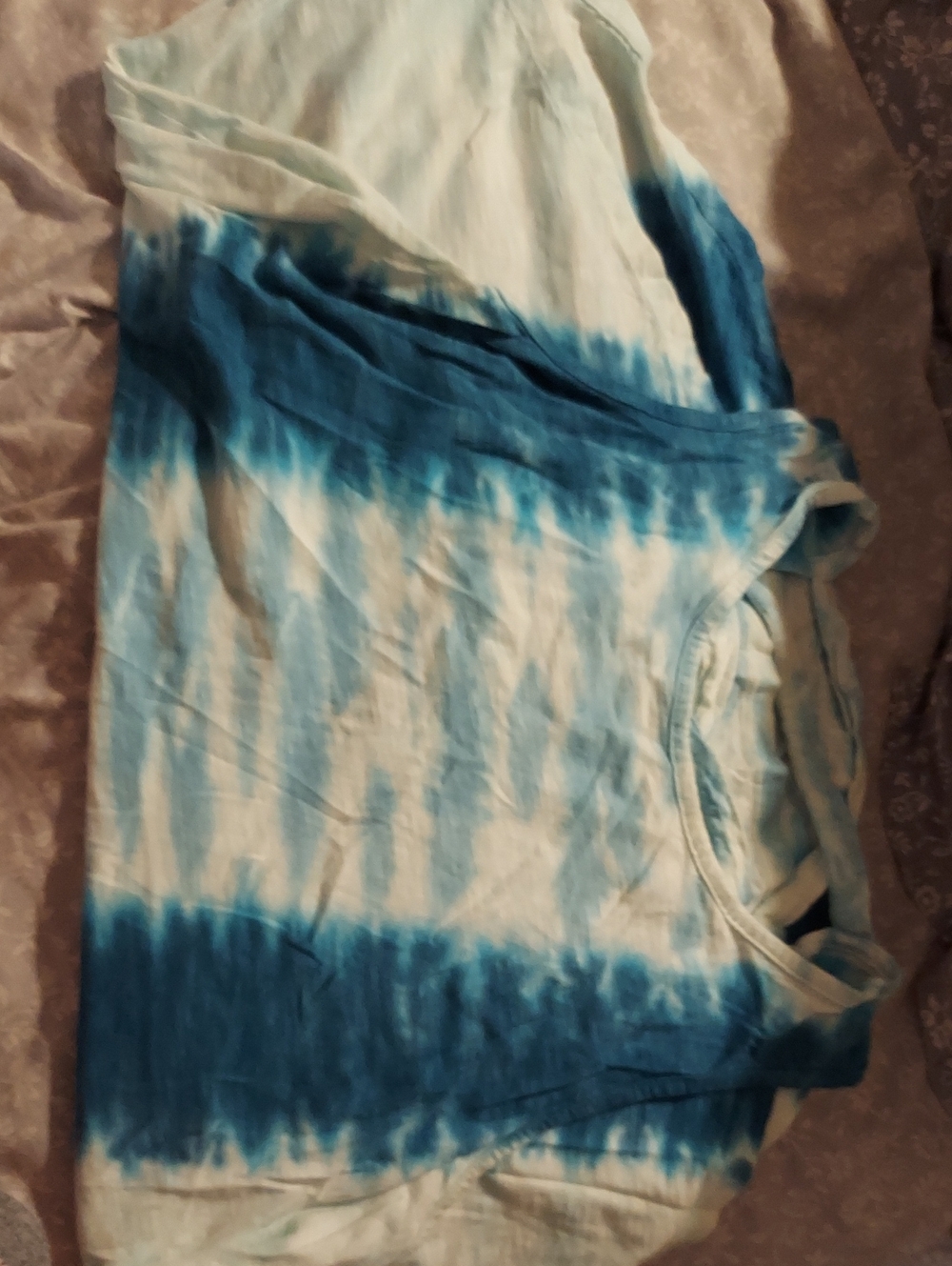 Womens Blue Tie-Dye Tank